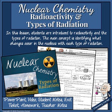 Load image into Gallery viewer, Nuclear Chemistry: Radioactivity &amp; Types of Radiation
