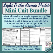 Load image into Gallery viewer, Chemistry: Light &amp; The Atomic Model Mini Unit Bundle
