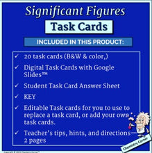 Load image into Gallery viewer, Chemistry: Sig Fig Task Cards- Print &amp; Digital

