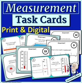 Chemistry: Measurement Task Cards- Print & Digital