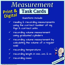 Load image into Gallery viewer, Chemistry: Measurement Task Cards- Print &amp; Digital
