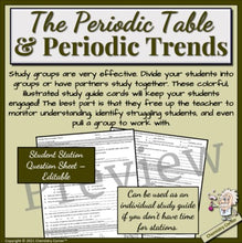 Load image into Gallery viewer, The Periodic Table &amp; Periodic Trends Group Unit Study Guide
